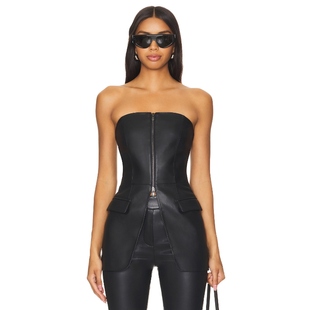 LAMARQUE AVANI 上装 黑色 y2k辣妹风REVOLVE小众新款