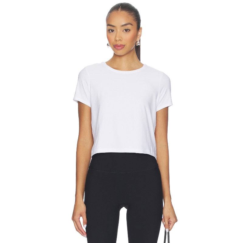 Beyond Yoga FEATHERWEIGHT SUPREME 短款T恤 白色 运动复古风REV