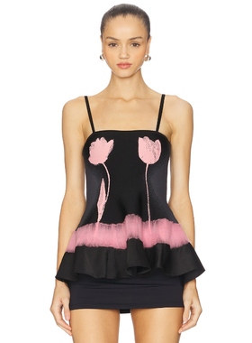 [冬季内搭]PH5 TULIP NEEDLE PUNCH 上装黑色辣妹风REVOLVE新款