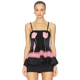 [冬季内搭]PH5 TULIP NEEDLE PUNCH 上装黑色辣妹风REVOLVE新款