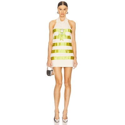 AREA CRYSTAL 马球衫连衣裙 Cream,GreenREVOLVE小众新款