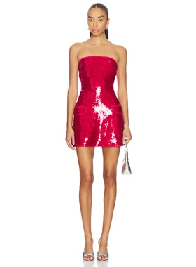 Paris Georgia Mermaid Mini Dress 红色REVOLVE小众新款