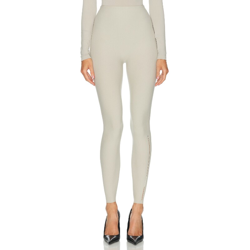 Wolford浅米色裤装侧边开叉通勤风秋冬新品高腰打底裤REVOLVE