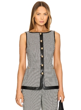 SIMKHAI Cressida Sleeveless Button Top 黑色、白色 y2k辣妹风R