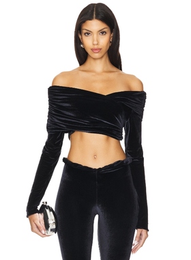 Maygel Coronel 上装长袖上衣 黑色y2k辣妹风REVOLVE小众新款