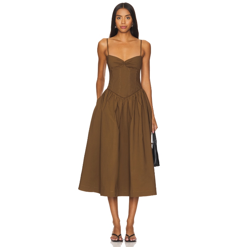 Camila Coelho MOROCCAN 裙子 棕色 y2k辣妹风REVOLVE小众新款