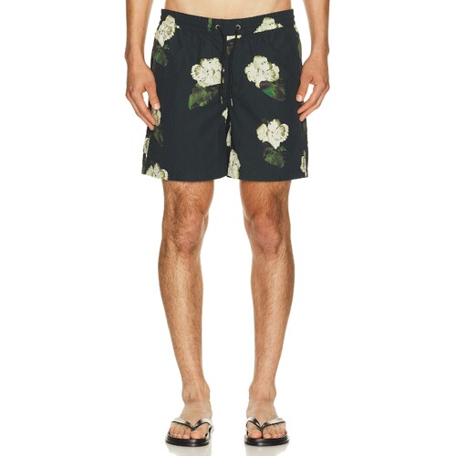 ALLSAINTS黑色上装印花抽绳度假风短款衬衫夏季新品REVOLVE