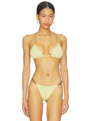 [春季新品]Vix Swimwear浅黄比基尼挂脖金属扣性感上装REVOLVE