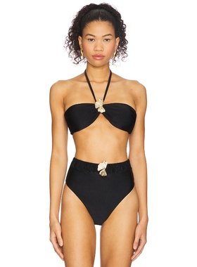 PatBO SEASHELL 比基尼文胸上装 黑色REVOLVE小众新款