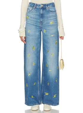 Ganni PRINTED FLOWER DENIM LARI 牛仔裤 26夏季新品 revolve小