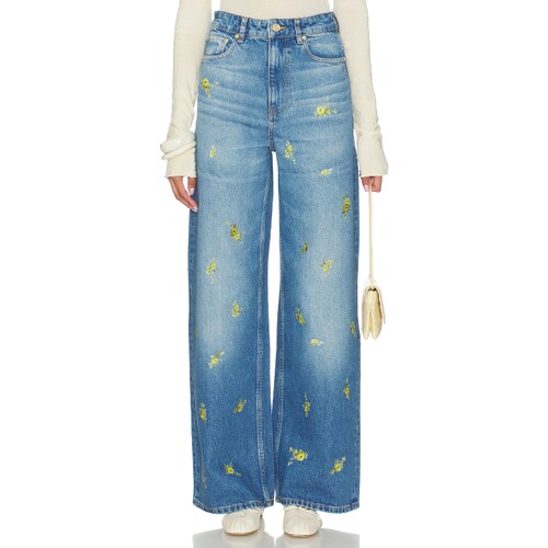 Ganni PRINTED FLOWER DENIM LARI 牛仔裤 26秋冬新品 revolve小