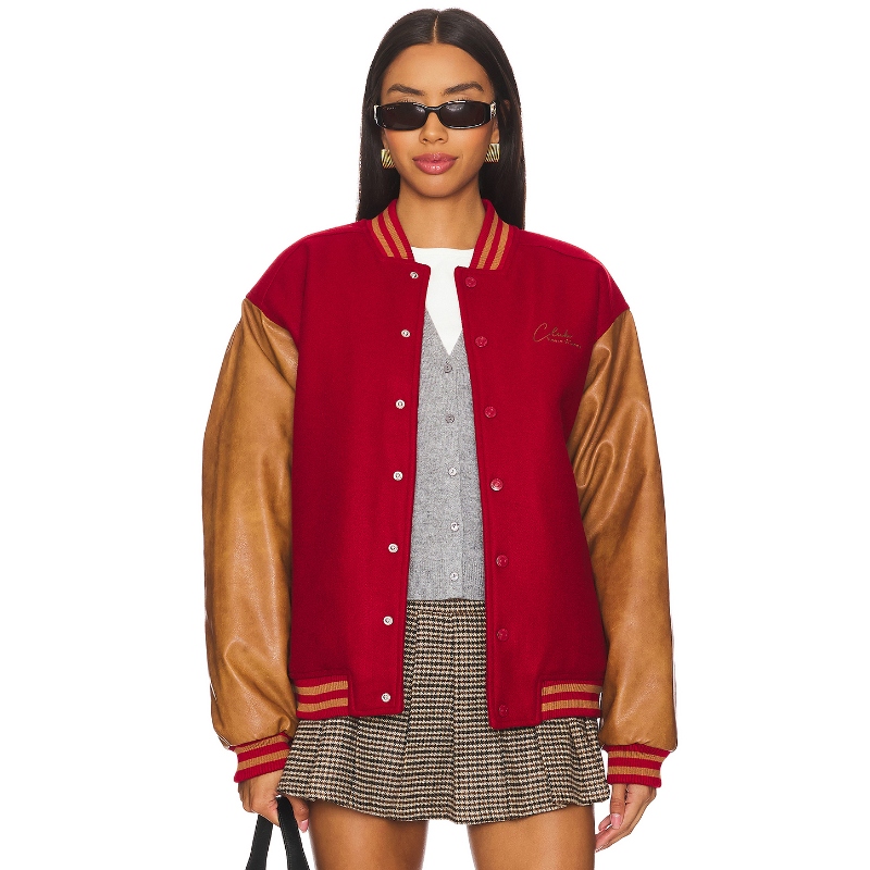 House of Sunny The Club Varsity Bomber 红色 运动复古风REVOLV