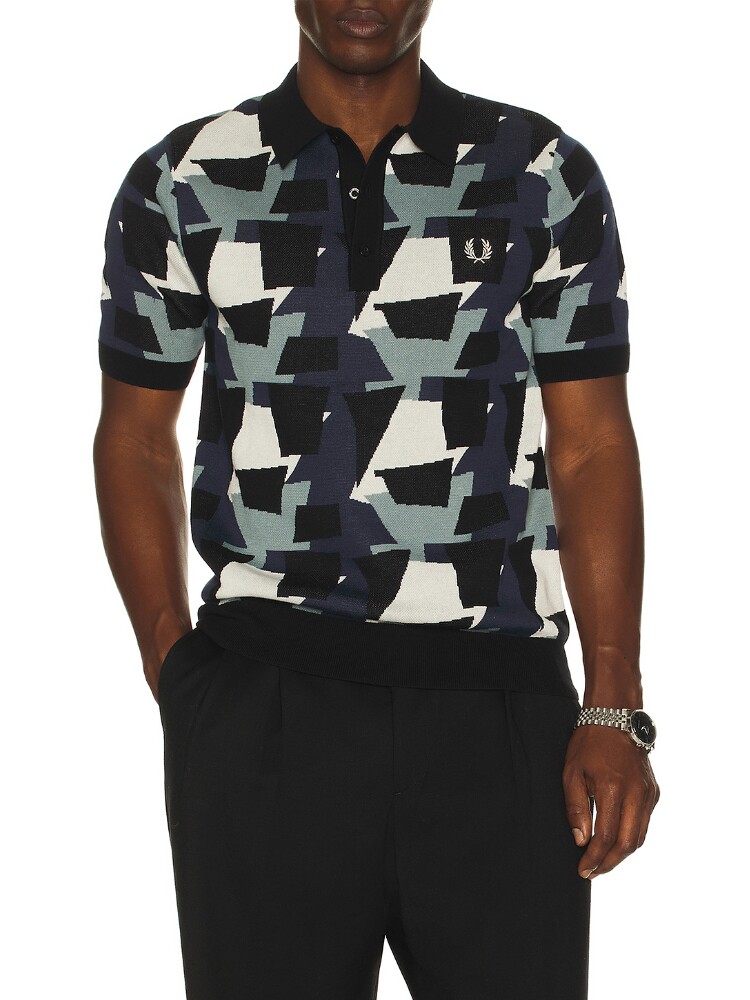Fred Perry FRAGMENT JACQUARD POLO 衫 revolve小众新款