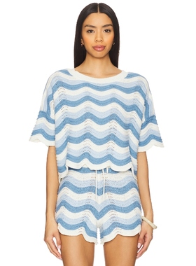 LSPACE MAKE WAVES 上装 蓝色 y2k辣妹风REVOLVE小众新款