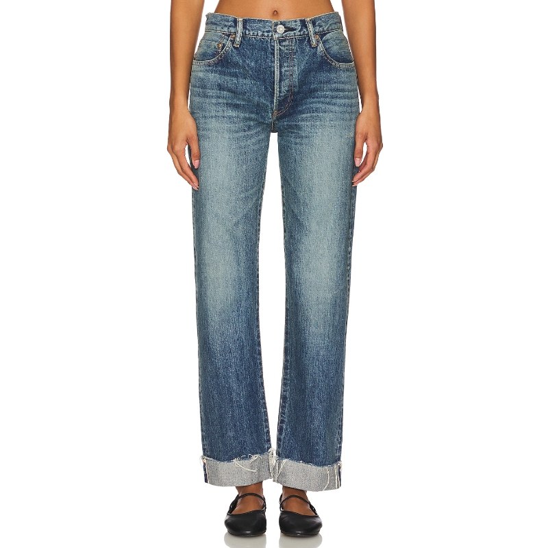 [冬季新品]Moussy Vintage HOPEWELL美式风蓝色直筒牛仔裤EVOLVE