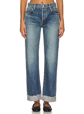 [冬季新品]Moussy Vintage HOPEWELL美式风蓝色直筒牛仔裤EVOLVE