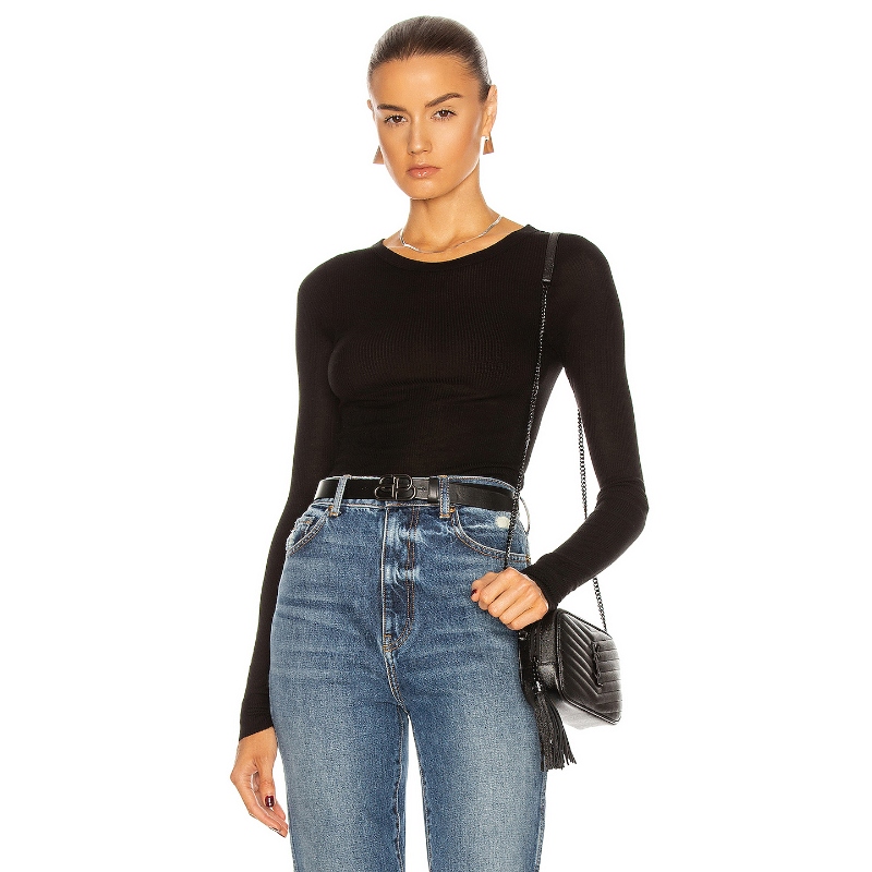 [冬季新品]Enza Costa RIB VISCOSE-BLENDT恤长袖上衣REVOLVE小众