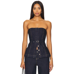 SOVERE Dusk Denim Bodice 蓝色 y2k辣妹风REVOLVE小众新款
