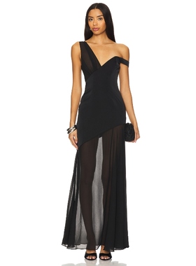 [冬季新品]Camila Coelho CECILY 长裙 黑色REVOLVE小众