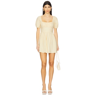 [春季新品]FAITHFULL THE BRAND DALIA 连衣裙 柠檬色REVOLVE小众