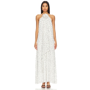 [春季新品]MAJORELLE 长裙象牙白性感挂脖露背连衣裙REVOLVE小众
