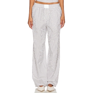 [春季新品]LIONESS COBAIN长裤美式休闲竖条纹阔腿裤REVOLVE