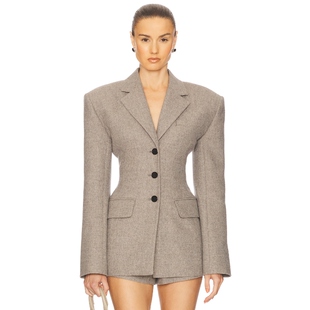 Helsa THE TWEED S CURVE 西装 灰褐色 静奢风老钱风REVOLVE小众