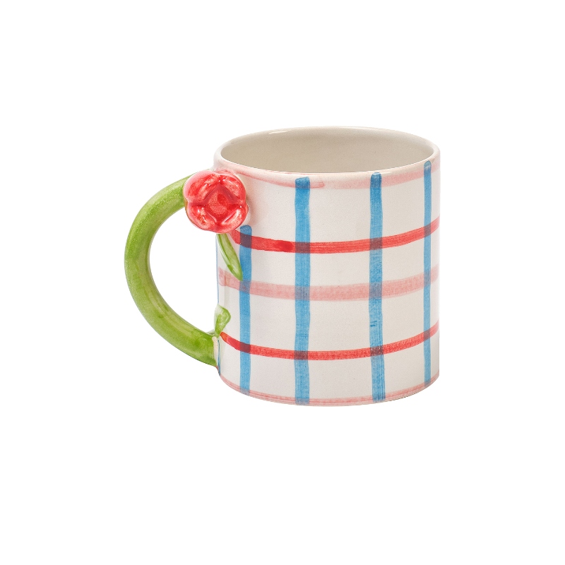 Damson Madder HAND PAINTED TULIP HANDLE MUG 马克杯 粉色REVOL