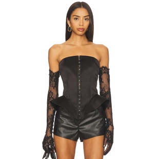 Aniye Records LEN 上装 黑色 y2k辣妹风REVOLVE小众新款