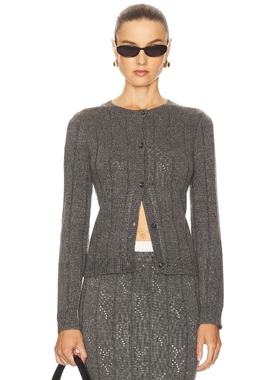 Line & Dot 灰色复古风针织开衫内搭长袖羊毛衫REVOLVE小众新款