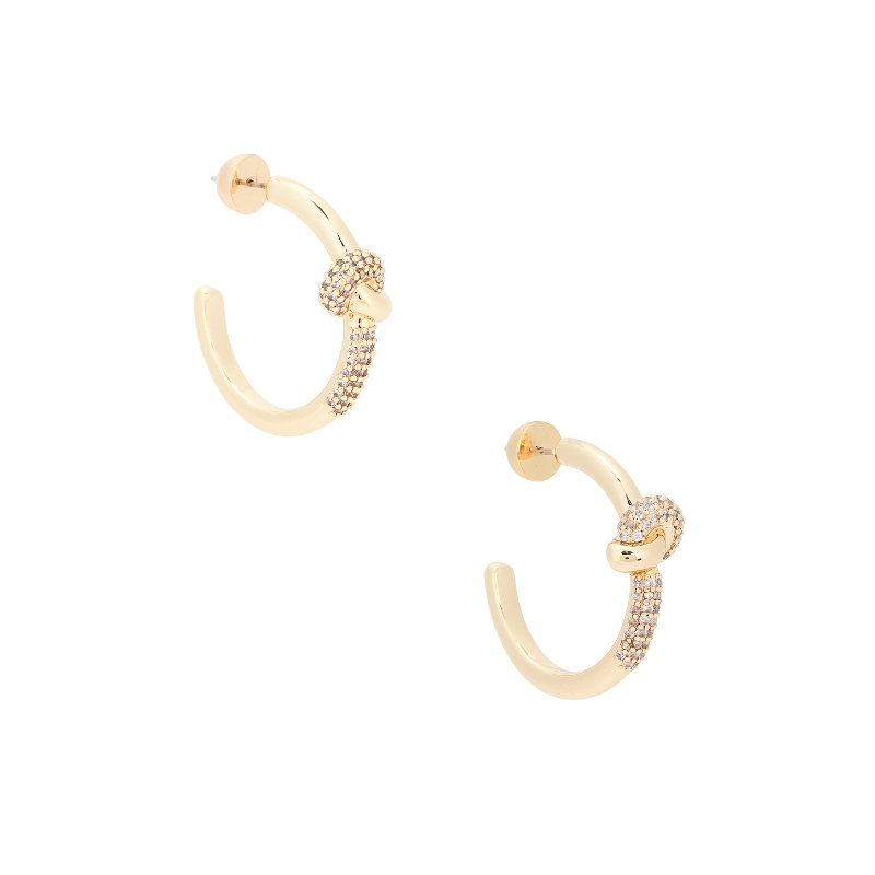 Ettika PAVE LOVE KNOT 耳环金属金色REVOLVE小众新款