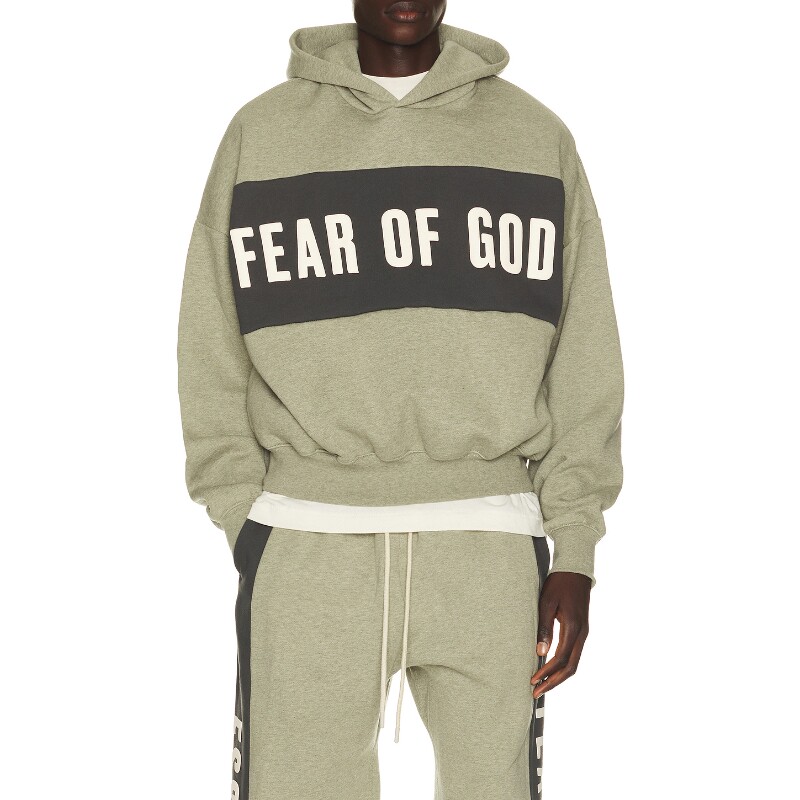 Fear of God ESSENTIALS灰绿色卫衣字母印花上衣早秋新品REVOLVE