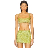 Resort Bralette Yasmin Asta Hand Beaded 绿色REVOLVE小众新款