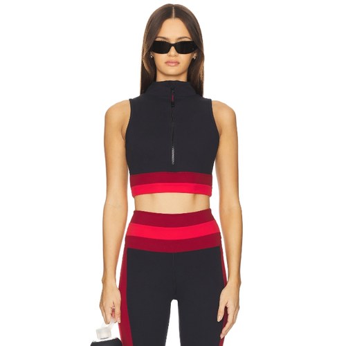 BEACH RIOT 运动背心上装黑色拉链无袖T恤复古休闲风REVOLVE新款