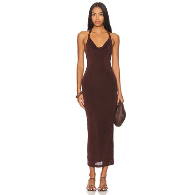[春季新品]Runaway The Label ENORA MAXI 裙子棕色REVOLVE小众