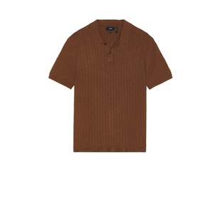 Theory 棕色 RIBBED POLO衫