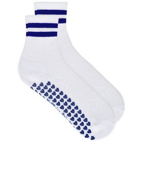 WellBeing + BeingWell STRIPED HALF CREW GRIP SOCK 短袜 白色R