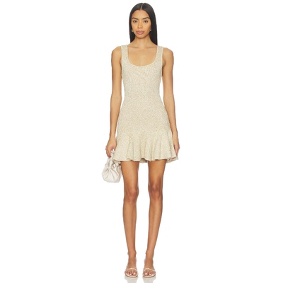 LoveShackFancy SARAJANE 裙子 金属金色REVOLVE小众新款