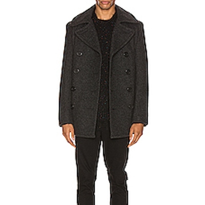 Schott 中短款外套大翻领双排扣寒冬保暖大衣REVOVLE小众新款