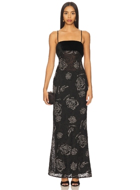 SAU LEE CELESTE 裙子 黑色REVOLVE小众新款