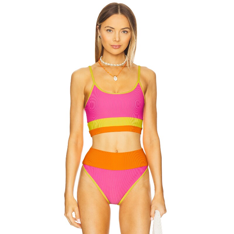 BEACH RIOT EVA 比基尼文胸上衣 粉色REVOLVE小众新款