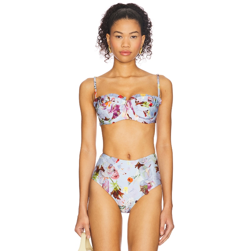 PatBO 比基尼文胸上装 蓝色REVOLVE小众新款