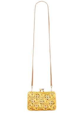 Serpui CHARLOTTE SCALES 柳条手拿包 revolve小众新款 米色