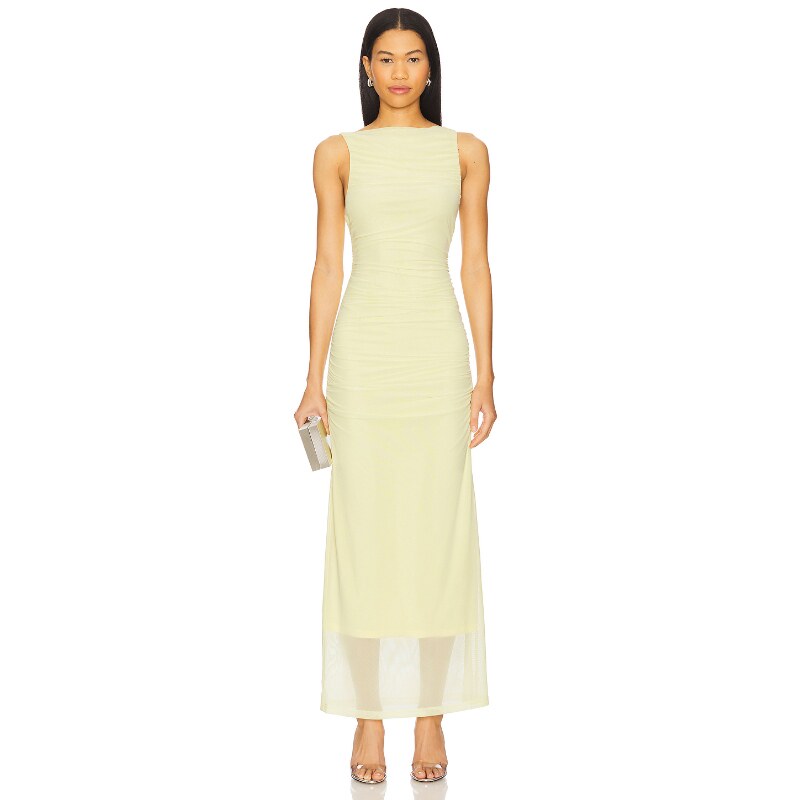 Significant Other 中长款连衣裙 柠檬色REVOLVE