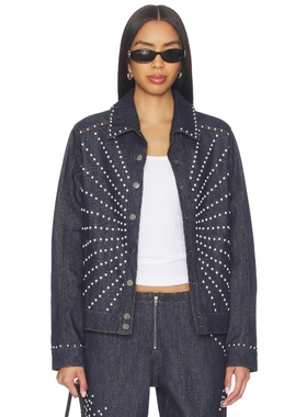 Understated Leather SUNBURST 夹克 黑色 y2k辣妹风REVOLVE小众