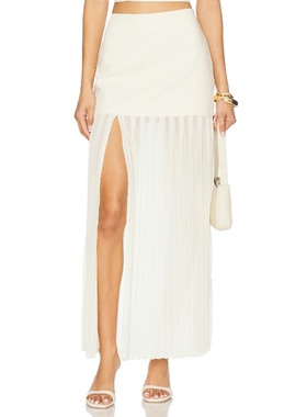 4th & Reckless LUCIAN 半身裙 奶油色REVOLVE小众新款