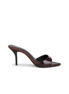 [春季新品]Schutz黑色缎面细跟单鞋露趾高跟浅口鞋REVOLVE