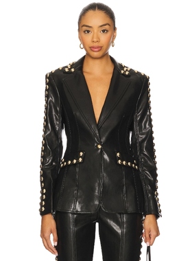 [冬季新品]Cinq a Sept MILLY 夹克 黑色老钱风REVOLVE小众