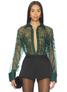 retrofete AUBRIELLA 衬衫 绿色 y2k辣妹风REVOLVE小众新款