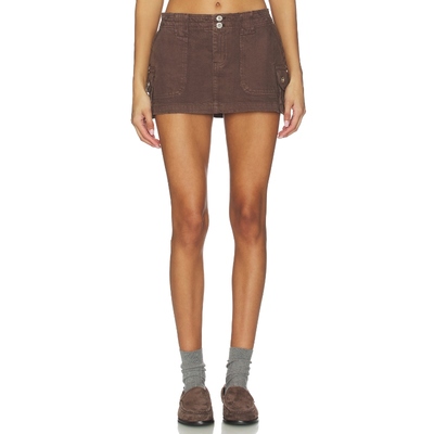 GUIZIO ANAIS CARGO MINI 半身裙 巧克力色REVOLVE小众新款